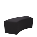 Banquette arrondie vinyle noir 50 x 150 H 40 cm